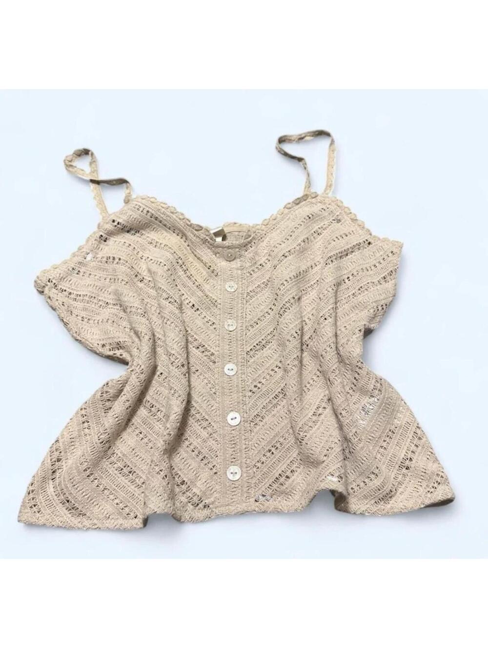 Cream Crochet Tank Size L